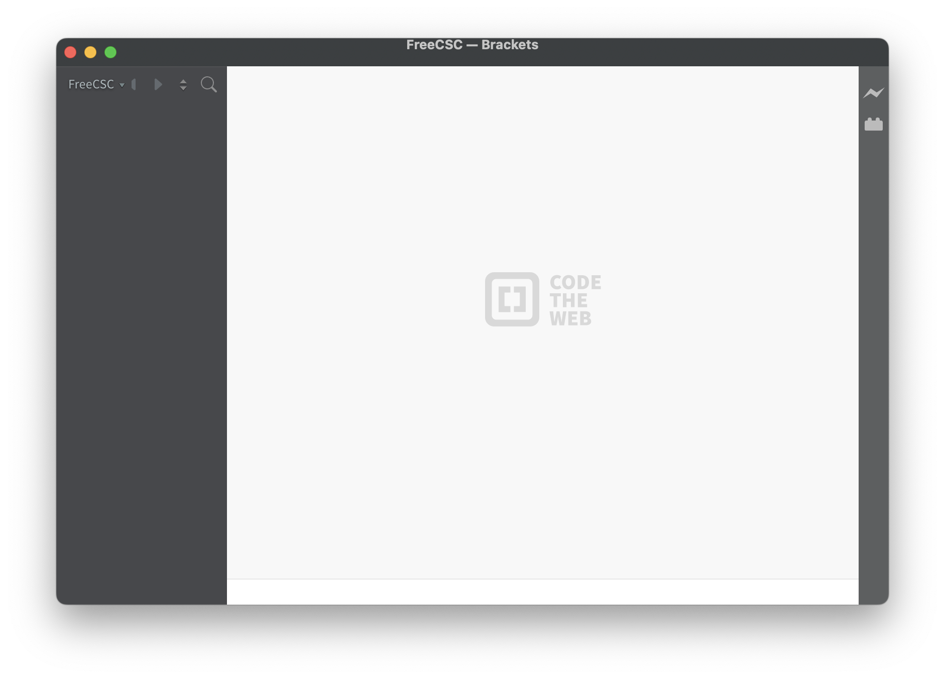 Brackets editor with working folder