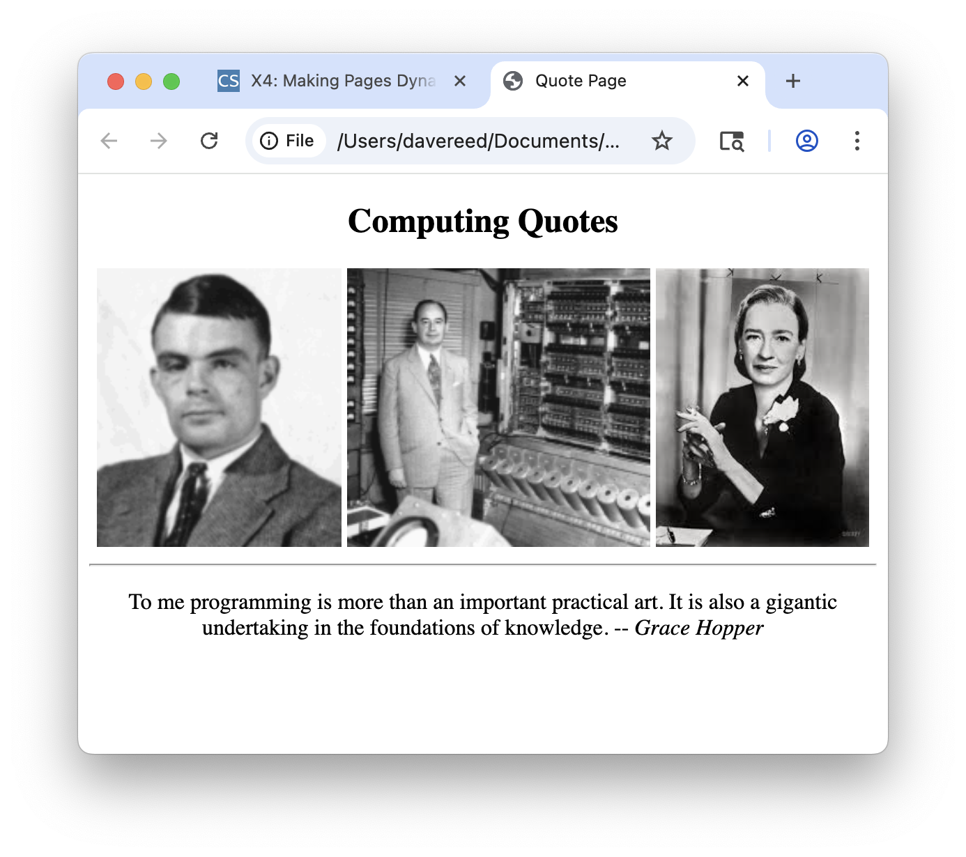 Quotations Page Screenshot