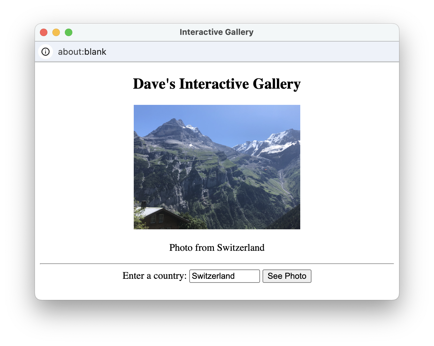 Interactive Gallery Screenshot