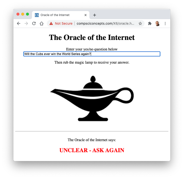Oracle Page Screenshot