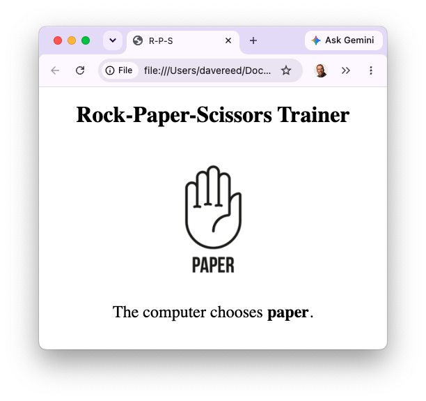 Active Rock-Paper-Scissors Page Screenshot