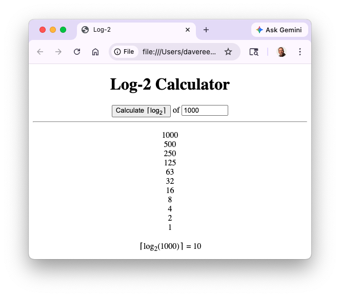 Log-2 Page Screenshot