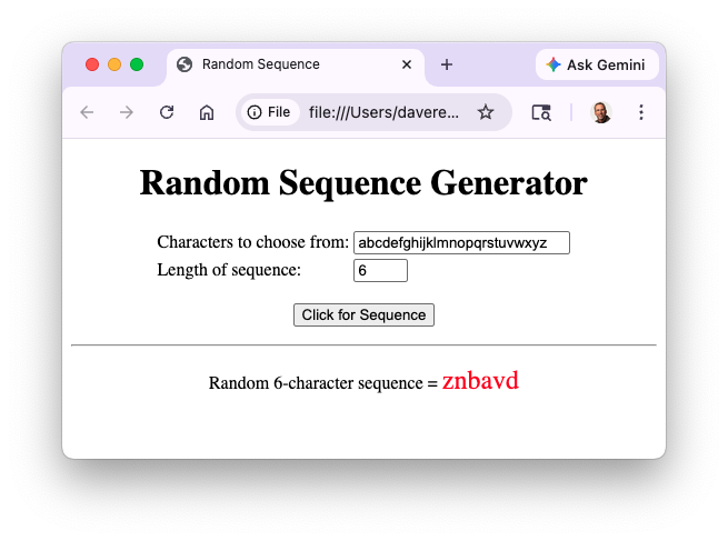 Sequence1 Page Screenshot