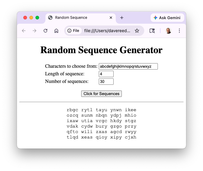 Sequence1 Page Screenshot
